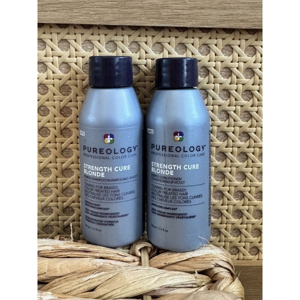 Pureology Strength Cure Blonde Shampoo & Conditioner Set 1.7 Oz Each For Color-T
